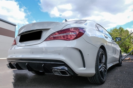 MERCEDES W117 CLA IÇIN UYUMLU CLA 45 GORUNUM DIFUZOR &amp; EGZOZ SETI 16-19 SILVER EGZOZ ILE
